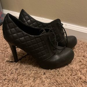 Faux leather heel booties